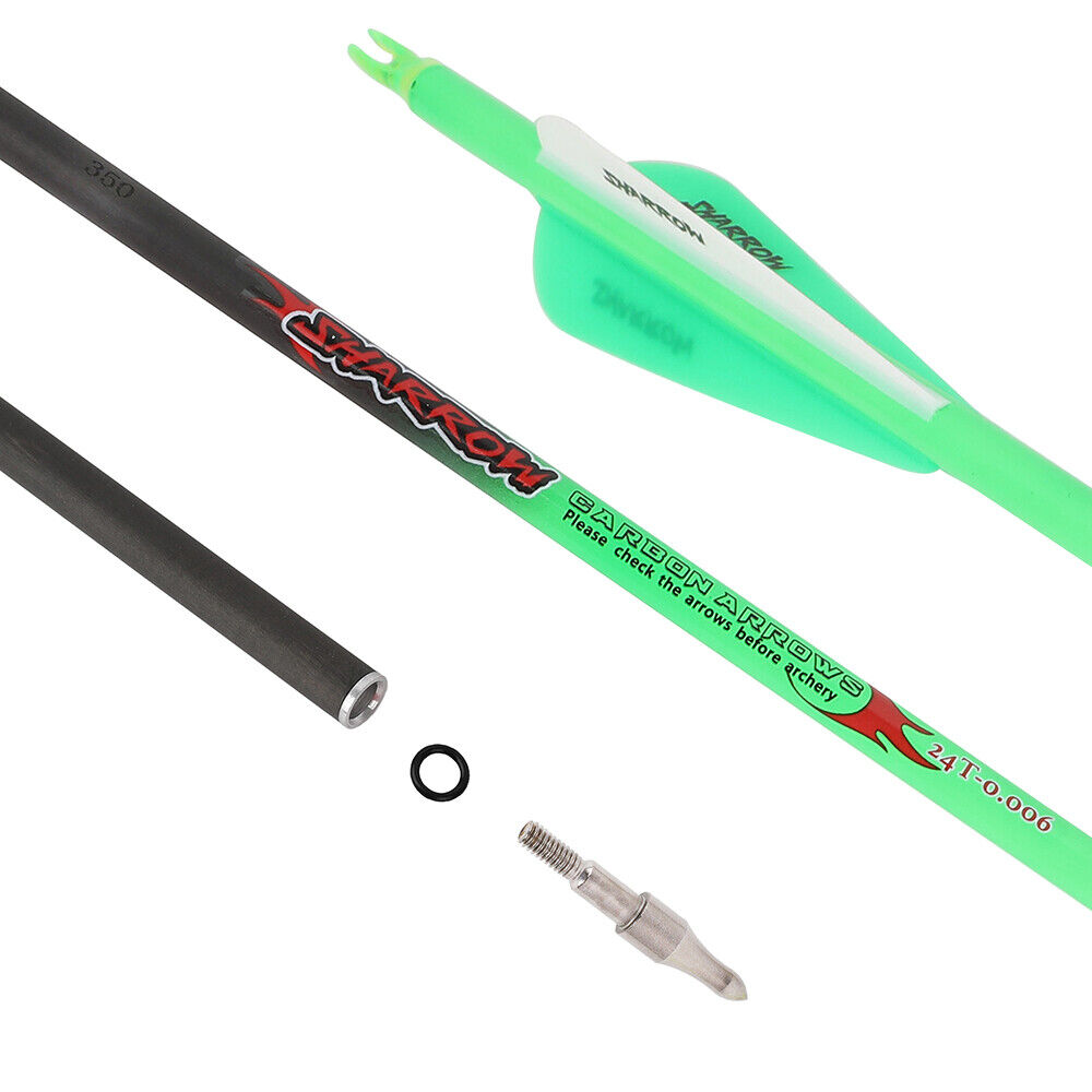 12pcs 32 inch pure carbon arrow SP300-600 blade ID6.2mm recurve bow shooting hunting